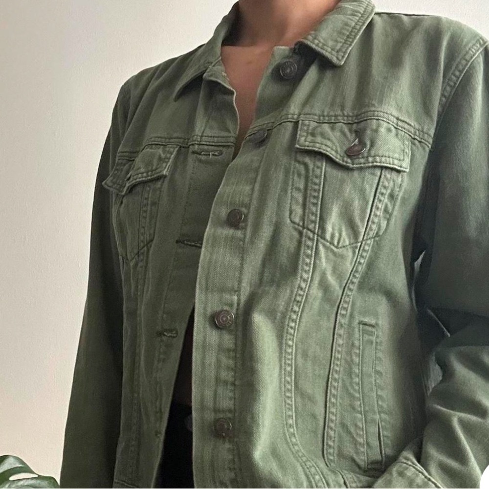 Old Navy Olive Green Denim Jacket